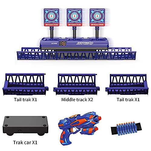 Bersaglio Elettrico Mobile per Nerf con Pistole Giocattolo, 40 Dardi Proiettili e Polsino, Ripristino Automatico Digitale Punteggio Target con Luce Suono, Regalo per Ragazzo Ragazza da 5-12 Anni