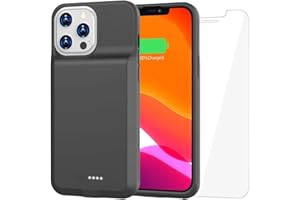 ATGIH Battery Case for iPhone 13 Pro Max, 7000 mAh Ultra Slim Portable Charging Case Rechargeable Anti-Fall Extended Battery Charger Cover for iPhone 13 Pro Max and 12 Pro Max 6.7inch (Black)