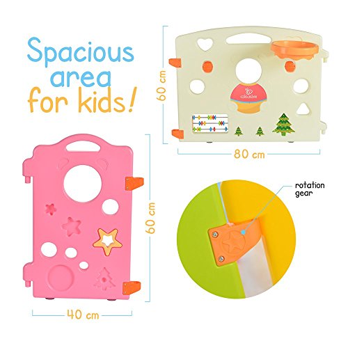 Baby Playpen Kids Activity Area - Multicolor 16-Panel Set Indoor and Outdoor Play Yard - Thumbnail 4