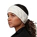TrailHeads Ponytail Headband | Cable Knit Winter Ear Warmers | Fleece Ear Band for Women - wintry white