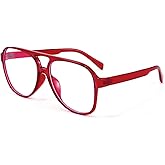 FEISEDY 70s Aviator Glasses Frame Blue Light Blocking Glasses Oversized Square Computer Glasses Women Men B2888
