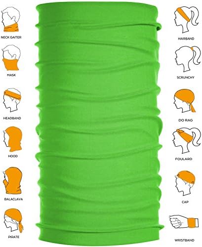 Headwear Headband Wrap Scarf UV Versatile Seamless Cool Lightweight Sports & Casual for Outdoor Climbing Camping Sports Fitness Hiking Rid (Green)