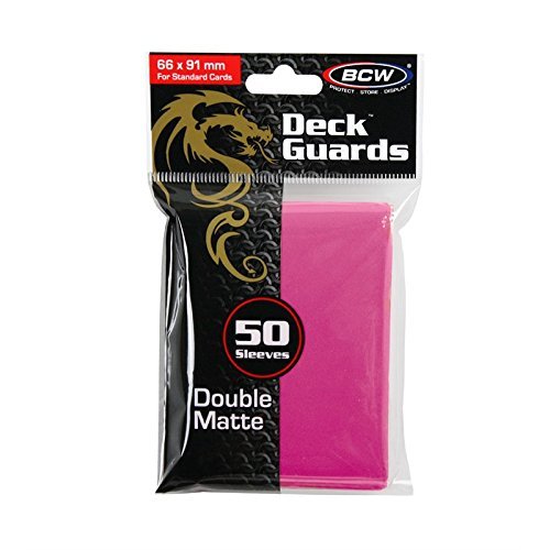 50 Premium Pink Double Matte Deck Guard Sleeve Protectors for Gaming Cards like Magic The Gathering MTG, Pokemon, YU-GI-OH!, & More. 2