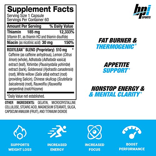 BPI Sports Roxylean Extreme Fat Burner & Weight Loss Supplement, 60Count (Packaging May Vary