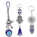 Afco Turkish Blue Evil Eye Keychain Car Keyring Hamsa Hand Elephant Pendant Bag Charm (3#)