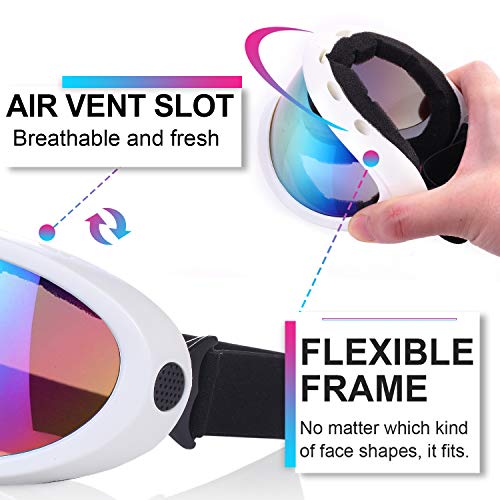 Rngeo Ski Goggles, Pack of 2, Snowboard Goggles for Kids, Boys & Girls, Youth, Men & Women, with UV 400 Protection, Wind Resistance, Anti-Glare Lenses, 2018 New Edition