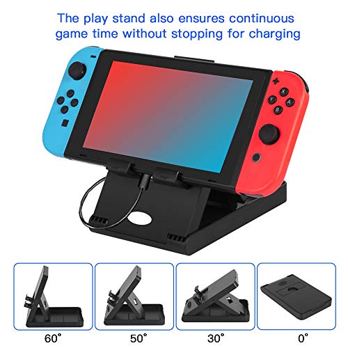 13 in 1 Case & Accessories Kit for Nintendo Switch Comes with BOENFU Switch Game Case, Screen Protector, Jon-Con Grips Caps, Controller Case, Sheets, Joy-Con Cases, Play Stand, Portable Strap