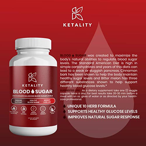 image for Ketality Premium Blood Sugar Support Supplement | Natural Glucose Cont