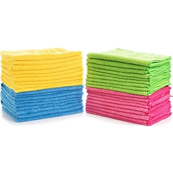 Simpli-Magic Multi Color 79107-36 Large Microfiber Cloths Pack of 36, Ideal for Home, Kitchen, Auto, Glass, Makeup Removing & Pets, 36 Pack