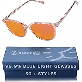 Sleep ZM 100% Blue Light Blocking Glasses - Better Sleep Anti Eye Strain Protection - Computer Gaming Women Men
