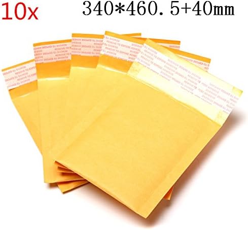 10pcs 340460.5mm+40mm Bubble Envelope Yellow Color Kraft Paper Bag Mailers Envelope