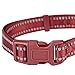 Blueberry Pet Essentials Safe & Comfy 3M Reflective Adjustable Dog Collar - Marsala Red, Medium, Neck 14.5