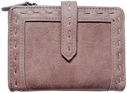 Jeffy Retro Small Designer Zip Up Wallets Card Holder with Coin Pocket for Women Girls Dark Pink