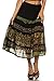 Sakkas Layla Adjustable Waist Batik Tiered Mid-Length Skirt