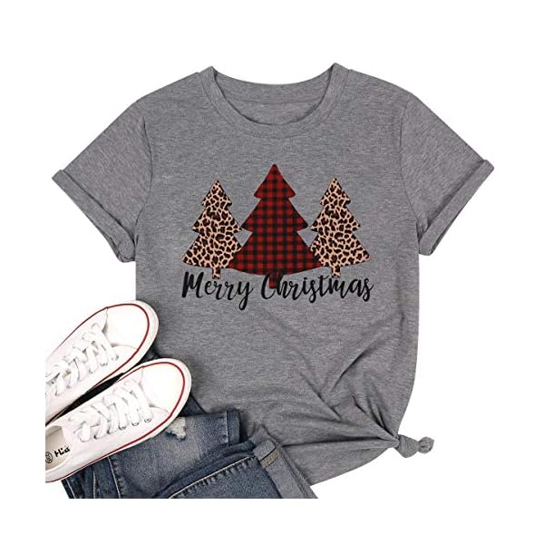 LUKYCILD Christmas Shirts for Women Christmas Teacher Shirt Holiday Shirts for Women