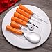 IBASETOY Halloween Pumpkin Carving Kit - Professional Stainless Steel Pumpkin Carving Tools Set for Kids and Adults, Easily Carve Sculpt Halloween Jack-O-Lanterns (with Carrying Bag) (Orange-6pcs)