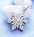 COOLSOME Snowflake Necklace Pendant Womens Girls 18K White Gold Plated Sparking 5A Cubic Zirconia Jewelry