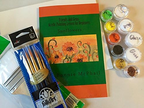 Canvas Acrylic Painting Kit -DIY Painting Kit for All Ages - Sunflowers- Frame included for FREE!