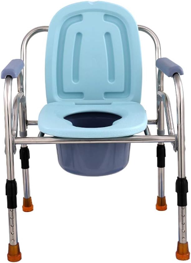 Silla con Inodoro Acero Cromado Reposabrazos Regulable en Altura