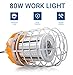 Hyperikon 80W LED Temporary Work Light Fixture, 9600 Lumens, Orange Construction Drop Light, LED High Bay Lighting, UL IP65 Waterproof, 5000K