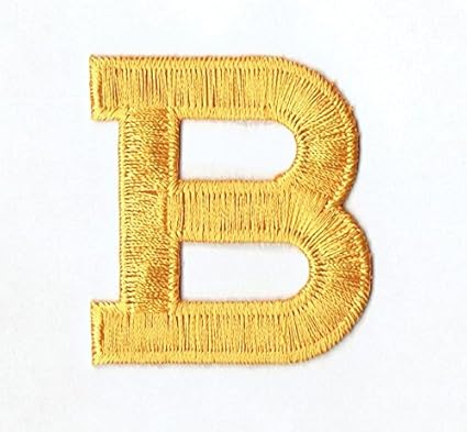 Amazon Com Alphabet Letter B Color Yellow 2 Block Style Iron On Embroidered Applique Patch Arts Crafts Sewing