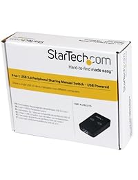 StarTech. com 2 Port 2 to 1 periférico USB 3.0 USB con suministro de corriente Sharing switch, Negro