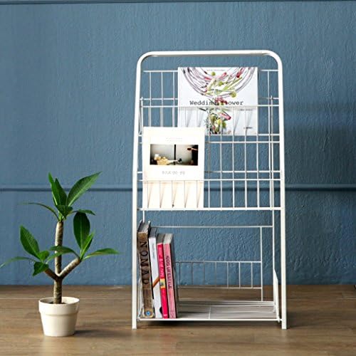 QI FANG BUSINES Magazine rack child bookshelf Display stand white Iron art Storage rack Improve reading interest Improve hands-on ability Tasteless 47 * 25.4 * 85.5 cm