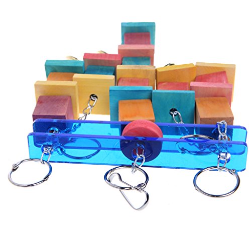 NNDA CO Pet Bird Parrot Parakeet Cockatiel Cage Hammock Swing Hanging Chew Wooden Toys,Wood+Acrylic,33cmx15cm/12.99''x5.9'', 1Pc