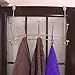 2pcs Mebbay Over The Door 10 Hooks Rack, Heavy Duty Door Hanger Organizer for Clothes Towels, Silver
