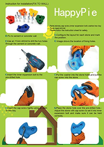 HAPPY PIE PLAY&ADVENTURE HappyPie Indoor Outdoor Board or Wall Small Pegs Plastic Rock Stones for Kids Exercise Climbing Hold Random Colours (Set of 5)
