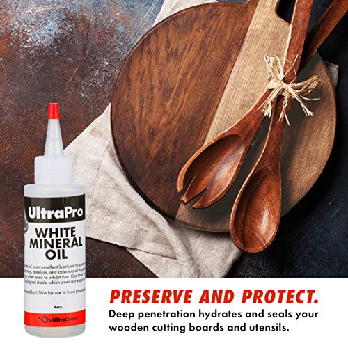 UltraPro Food Grade Mineral Oil Dropper 4 oz for Lubricating and Protecting Stainless Steel, Cutting Board, Butcher Block, Meat Grinder, Slicer, Tool, Machine and Equipment, NSF Approved