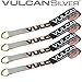 VULCAN Wheel Dolly Tire Harness with Universal O-Ring - Lasso Style - 2 Inch x 96 Inch - 4 Pack - Silver Series - 3,300 Pound Safe Working Load- Straps Only - Ratchets Sold Separately