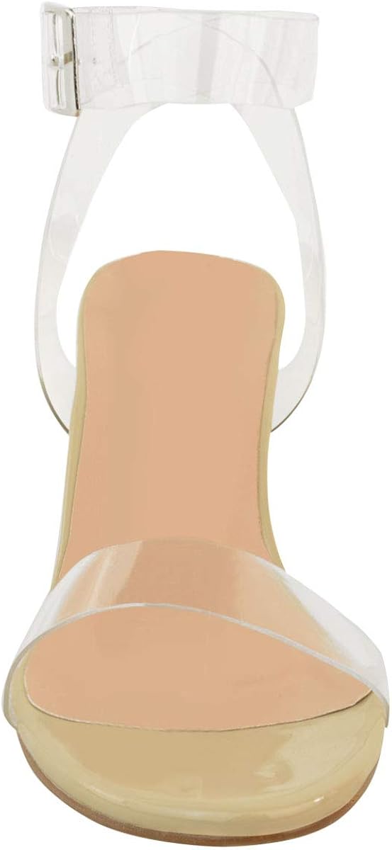 perspex low block heel