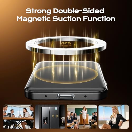 128 G(10800 Hours) Magnetic Voice Activated Recorder - Hypamutek AI Noise Reduction Digital Voice Recorder with Playback, 75H Continuous & Portable Audio Recorder for Meetings, Lectures and Interviews