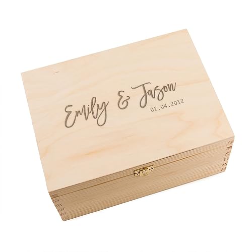 Wooden Personalised Keepsake Box Gifts For Her Him Memory Box Wedding Anniversary Gift Engagement Gifts For Couples Amazon Co Uk Handmade
