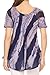 Sakkas 17789 - Valencia Tie Dye Sheer Cap Sleeve Embellished Drawstring Scoop Neck Top - 1-Indigo - OS