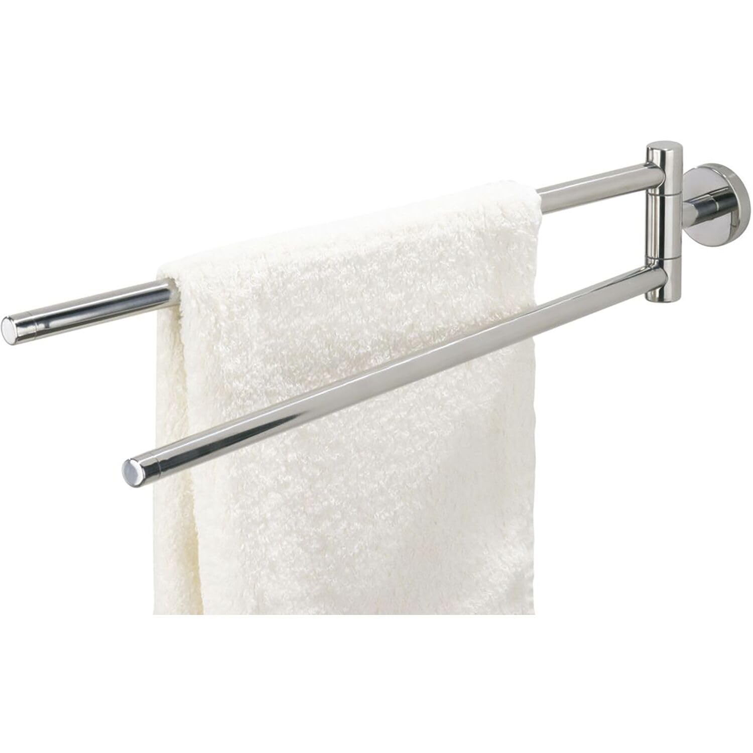 Tiger Boston Towel Rail with 2 Arms, Stainless Steel Polished, 5 x 9.5 x 51 cm