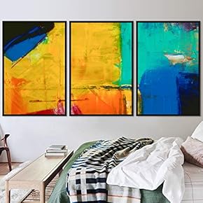 signwin 3 Piece Framed Canvas Wall Art Abstract...