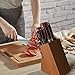Kitchen Knife Set 15 Pieces with Wooden Block Sharpener 6 Pieces Serrated Steak Knives, homgeek Professional German X50Cr15 Stainless Steel Sharp Pakkawood Handle Chef Knife Block Set Full-Tang Forged