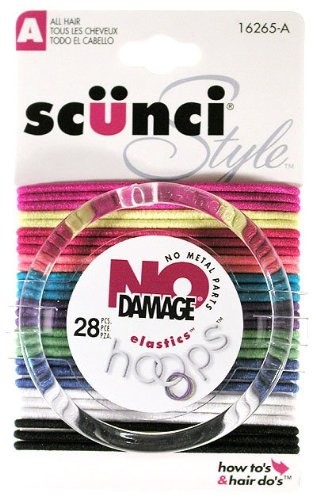 Scunci 1626503a048 No DamageÂ® Hair Elastics Assorted Colors 28 Count
