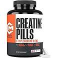 Creatine Pills, 5g 3X Pure Creatine Monohydrate Pills, Pre Workout Bulk Muscle Mass Gainer, High Absorption Easy to Take ThreeAtine 3 Type Optimum Performance for Lean Growth Men Women, 90 Tablets