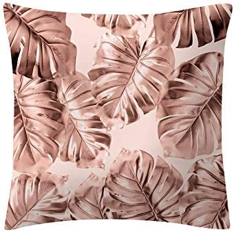 NEEKY Fashion Romantic Rose Gold Pink Cushion Cover Square Pillow Case Home Decoration Pillow Case