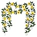 2 Pack Artificial Sunflower Garland Silk Sunflower Vine Artificial Flowers with Green Leaves Wedding Table Decor