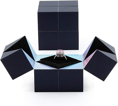 Creativo Cubo Mágico De La Caja del Anillo, Caja De Matrimonio, Caja De La Joyería De