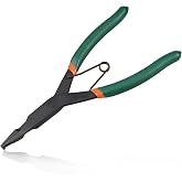 LEONTOOL 9 Inches Angle Tip Lock Ring Pliers Spring Loaded Snap Ring Pliers | Special Circlip Pliers for Retaining Rings on Shafts, Removing Installing Gearshift Locking Rings