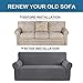 H.VERSAILTEX Stretch Sofa Covers for 3 Cushion Couch Covers Sofa Slipcovers for Living Room Feature Thick Checked Jacquard Fabric with Elastic Bottom, Sofa X-Large - Grey