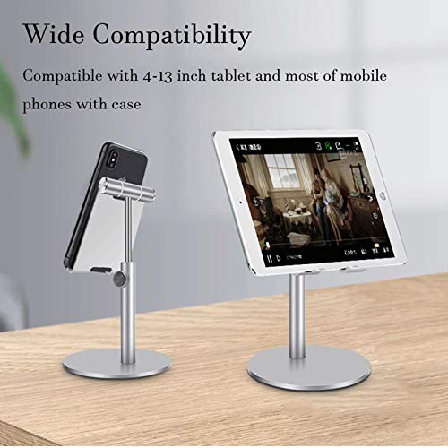 XeeDoo (2020 Upgraded) Phone Stand Holder for Desk, Adjustable Universal Holder Aluminum Solid Potable Compatible with iPhone /iPad/ Smart Cell Phone/ Tablet (4-13inch) Black