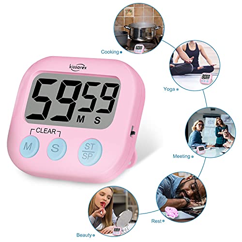Kissarex Digital Kitchen Countdown Timer Teachers Classroom Counter Large LCD Loud