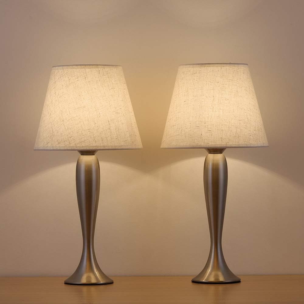 Best table lamps linen drum shade