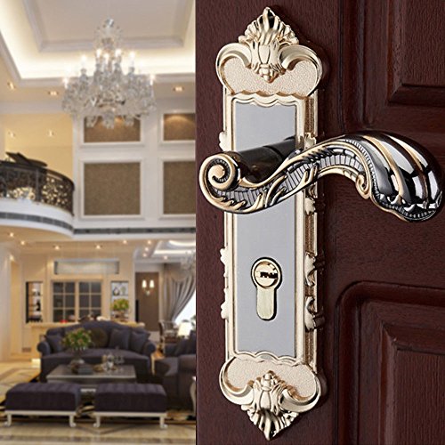 Door Lock, Door Levers Universal Entry Latches Bolts Full Set Privacy Door Security Handlesets Lever Mortise Handle Locks Zinc Alloy+ Keys Continental Zinc Mortise Handle Locks Full Set, USA Stock